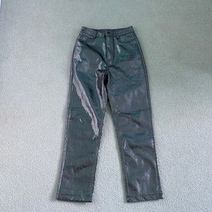 Brand new never worn Karen Millen metallic faux leather straight leg trouser